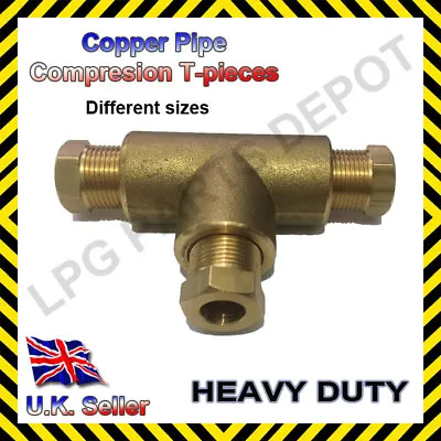£7.77 • Buy Copper Pipe T-piece Compression Conector 8mm Or 6mm LPG Pipe Gas Autogas Caravan
