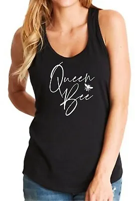 $22.62 • Buy Womens Tank Top Queen Bee T Shirt Funny Gift God Save The Queen Party Honey Bee