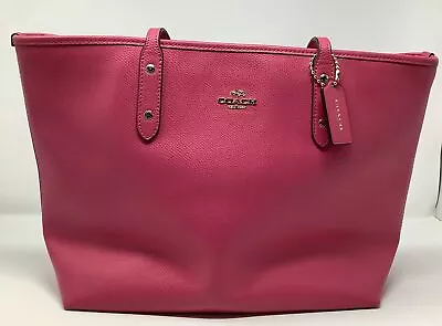 Coach City Pink Zip Tote In Crossgrain Leather (0423101) • $12.50