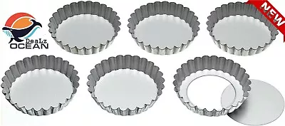 £11.69 • Buy Mini Tartlet Tins With Loose Bases Bake Mold Round Stainless Steel 10cm Set Of 6