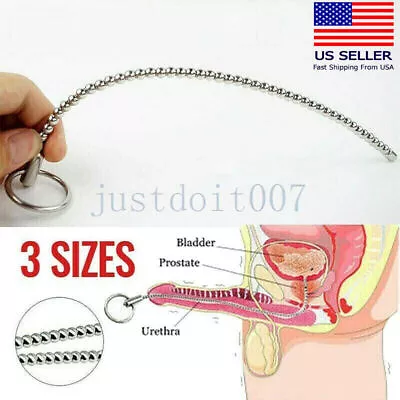 Male Stainless Steel Sounding Urethral Stretching Plug Funny Dilator Bondage SM  • $10.99