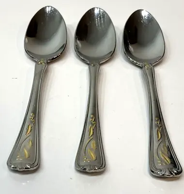 Lenox Golden Holiday 18/8 Flatware Spoons Set Of 3 Gold Holly Accents • $35