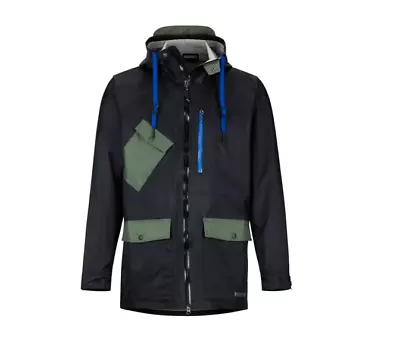 Marmot  Men's ASHBURY PRECIP ECO JACKET  MSRP $165  Black/Crocodile  Large  NWT • $62.95