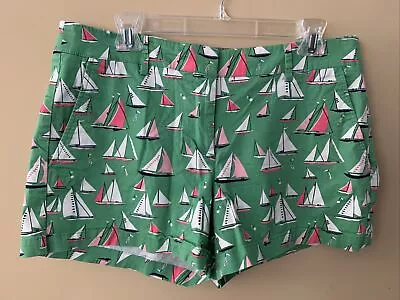 Nautica Women’s Sailboat Shorts Low Rise Green Pink Size 10 EUC • £15.43