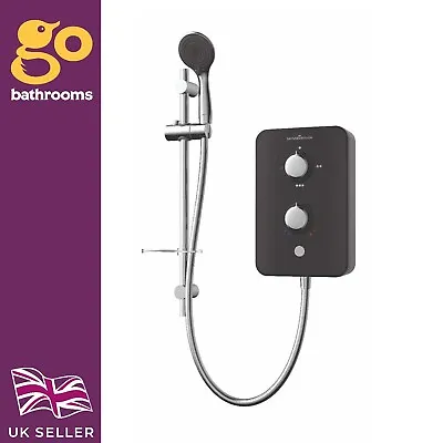 Gainsborough Slim Duo 8.5kW Electric Shower Black 3 Spray Head Handset Bathroom • £155.73