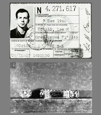 $5.98 • Buy Lee Harvey Oswald Military ID Card 2 PHOTOS Ring Bracelet, Kennedy Assassination