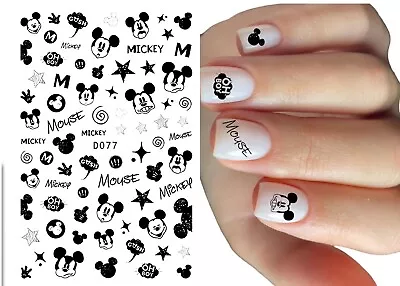 Black Mickey Mouse Assorted Water Transfer Nail Stickers • $2.50