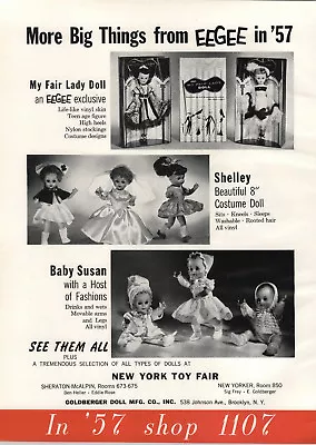 1957 PAPER AD Eegee My Fair Lady Doll Shelley Costume Dolls Baby Susan P&M • $12.99