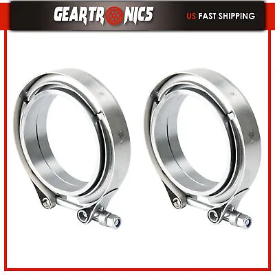 2 PCS Universal 3  Inch Stainless Steel V-Band Turbo Pipe Exhaust Clamp Vband • $24.99