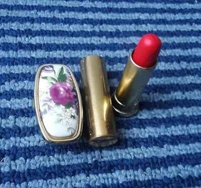 VINTAGE COLLECTIBLE COTY 24 Flame Red Lipstick & Compact Mirror  Japan • $42.69