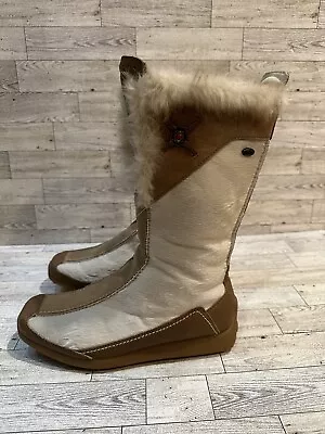 Vintage Tecnica Womens Goat Hair Fur Winter Apres Ski Boots Size 9 US 7 UK • $50