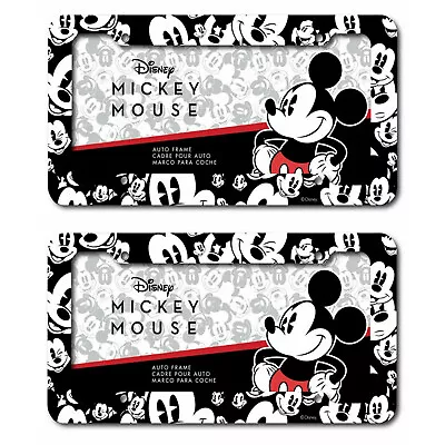 2 Disney Mickey Mouse Expressions Emotions Plastic License Plate Frame Universal • $20.36