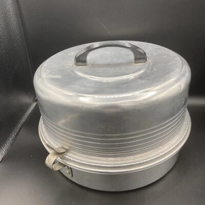 $18.99 • Buy Vintage REGAL WARE Aluminum Covered 2 Tiered Cake & Pie Carrier 3 Piece Stocking