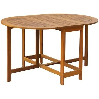 Acacia Wood Dining Room Kitchen Drop Leaf Extendable Folding Dining Table • $229.50