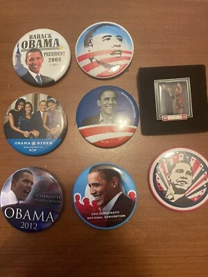 $15 • Buy 8 Barack Obama Political Campaign Buttons - Lot 8