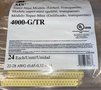 3M MS2 4000-G/TR SUPER MINI CABLE SPLICING GEL FILLED CONNECTOR MODULES 24 Ct  • $50