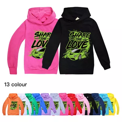 Kids Share The Love YouTube Merch Hoodie Hooded Top Pullover Casual Sweatshirt • £11.99