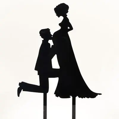 Mother To Be Mr & Mrs Pregnant Acrylic Wedding Day Cake Topper Silhouette Bride  • £5.49