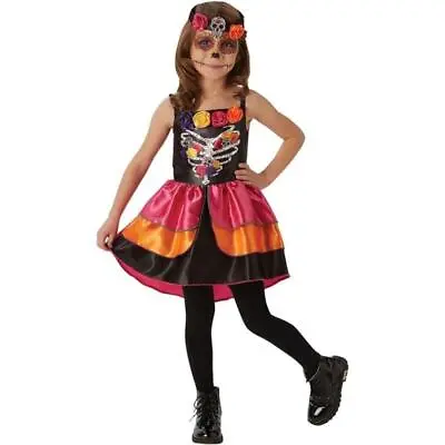 Rubie's Sugar Skull Girl's Day Of The Dead Halloween Fancy Dress Costume • £10.49