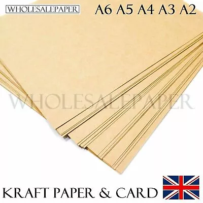 £1.89 • Buy A6 A5 A4 A3 A2 Brown Kraft Card Blanks Craft Printer Paper Place Tags Bag Labels