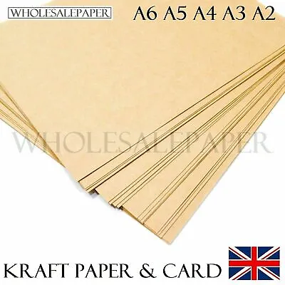 A6 A5 A4 A3 A2 Brown Kraft Card Blanks Craft Printer Paper Place Tags Bag Labels • £74.85