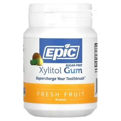 New Epic Xylitol Gum Fresh Fruit 50 Pieces Sugar-Free Dental Care Chewing Gum • $11.95