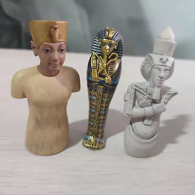 3pcs Ancient Egyptian Pharaoh King Bust Mummy Miniature Mini Statue Sculpture  • $5.90