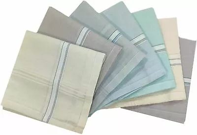 Cotton Premium Handkerchiefs For Men Hanky Hankies Light Colors 12  PCS • £21.72