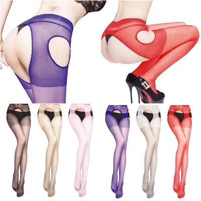 Women Sexy Pantyhose Tights Suspender Crotchless Sheer Open Crotch Stockings • $4.04