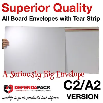 25 X C2 A2 625mm X 444mm  (24.64  X 17.5 ) LARGE ALL BOARD WHITE CARD ENVELOPES • £39.52