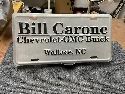 Vintage License Plate Bill Carone Chevrolet GMC Buick Wallace NC Metal Rustic • $16.25