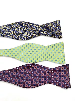 181  ) Lot Of 3   Different  Brand   Men's  Bow Tie  100%  Silk   Made In China • $10.99