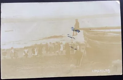 1909 D C Simpson Dunfermline Real Photograph Postcard Limekilns Fife Children  • £15