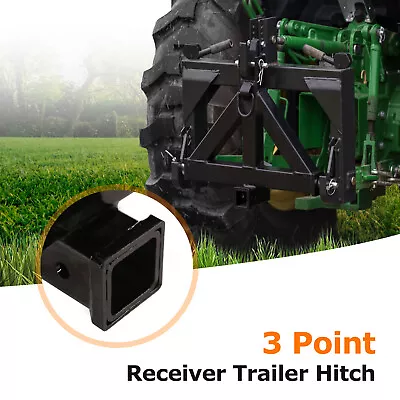 Trailer Hitch 2  Receiver 3 Point Attachments Fits Cat 1 HD D-Ring Drawbar • $66.90