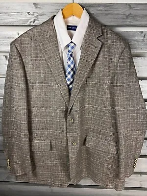 NICE Joseph Abboud Gray 100% Linen Two Button Blazer Sport Coat Jacket Mens 46R • $29.99