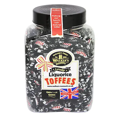 Walkers Nonsuch Lovely Liquorice Toffees Traditional Gift Jar 1.25kg Clearance • £11.99