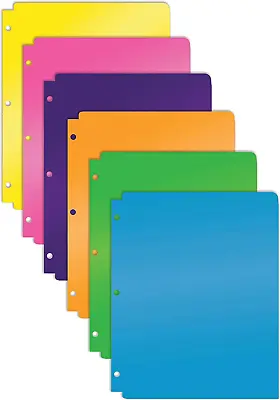 3 Hole Punch Pocket Folders Heavyweight Plastic 2 Pocket Folders Bulk Pack By • $11.84