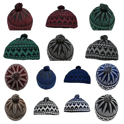 Muslim Kufi Haji Turkish Winter Prayer Hat Skull Cap Topi Men's Woolen Bubble • £7.99