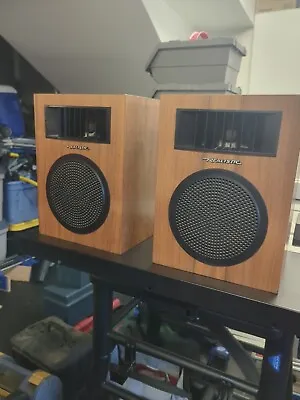 VINTAGE 70s Radio Shack Realistic Minimus-5 Tandy Wood Bookshelf Speaker 40-255B • £47.51