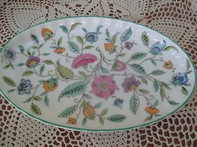 Superb Minton  China Oval 8  X 5   Dish Green Haddon Hall Design • £10