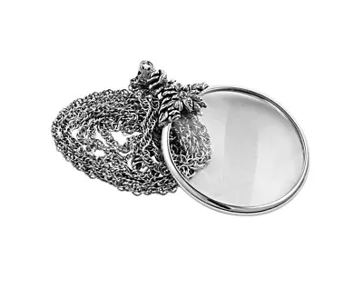 Floral Magnifying Glass Pendant 925 Sterling Silver English Hallmarks On 26  • £157.94