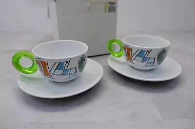 Guzzini BRAND NEW Cappuccino Coffee Cup And Saucer Set Pair White Number Print • £29