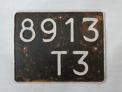 Soviet Military Black Rear Trailer License Plate 1960 USSR Vehicle Registration • $26.95