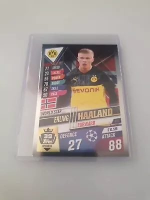 2019-20 Topps UCL Match Attax 101 World Star Erling Haaland #W39 Rookie RC • £2.50