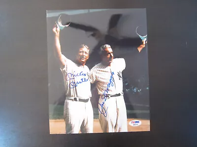 Mickey Mantle Joe Dimaggio Autograph Signed 8 X 10 Photo New York Yankees PSA • $874.99