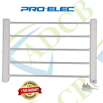 Electric Wall Mountable Towel Rail Bathroom Heated Clothes Dryer  • £39.99