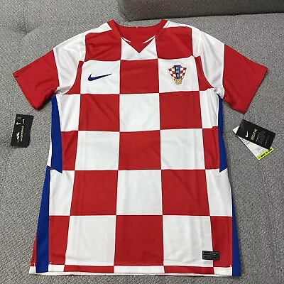 CROATIA 2020 2021 HOME FOOTBALL SHIRT SOCCER JERSEY NIKE CD0695-100 Sz M NWT • $90