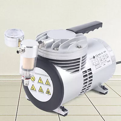 $89.02 • Buy 1/6HP Oilless Diaphragm Vacuum Pump Small Oil Free Vacuum Gauge Suction Pump NEW