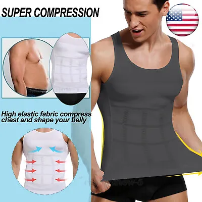 Sculptcore Men's Body Shaper Compression Ionic Shaping Shirt Slimming Tank Top • $14.88