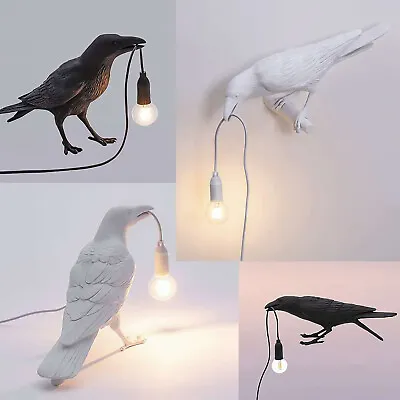$25.69 • Buy Table Lamps Resin Crow Desk Lamp Bedroom Bird Shape Wall Sconce Light Fixtures